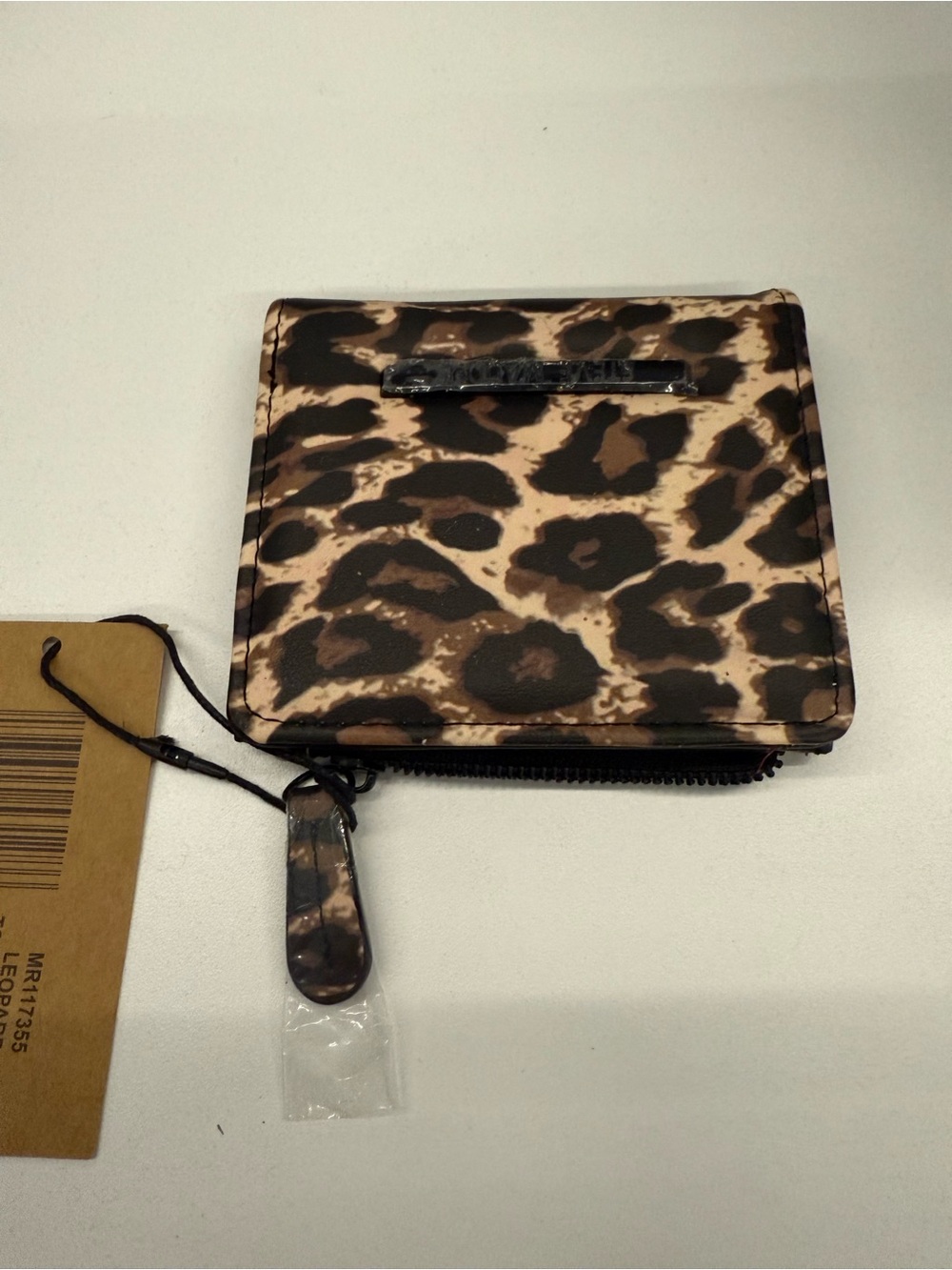 Steve Madden Leopard-Print Zip Wallet - Brown/Black